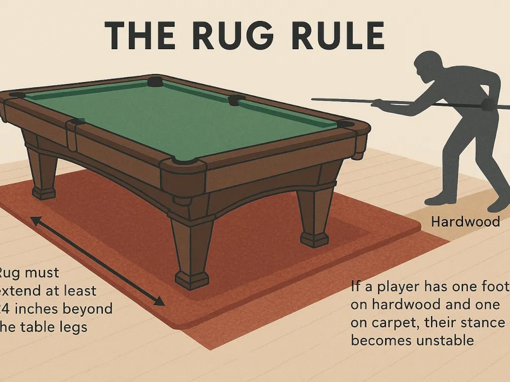 Measurements for a pool table room rug
